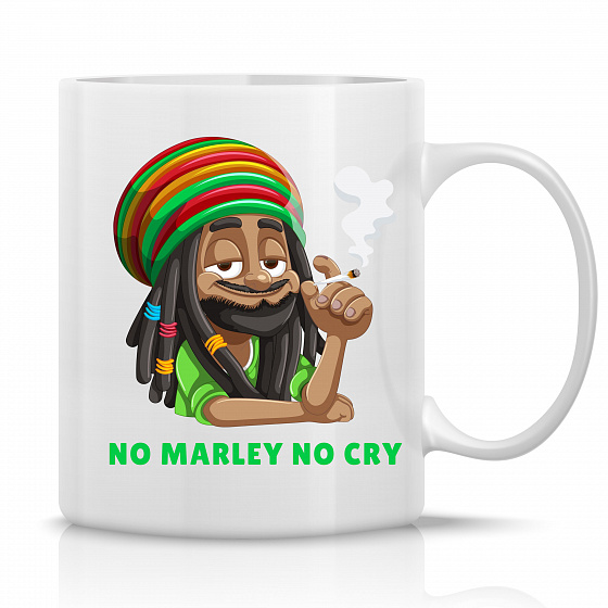 BOB MARLEY - klasický bílý keramický hrníček 300 ml
