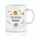 Personalizovaný klasický bílý keramický hrníček 300 ml pro paní učitelku/pana učitele (pomůcky)