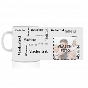 Personalizovaný klasický bílý hrníček 300 ml s textem a fotografií Personalizovaný klasický bílý hrníček 300 ml s textem a fotografií